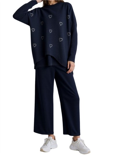 Conjunto Jersey amplio corazones + Pantalón