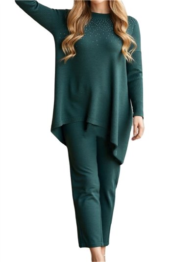 Conjunto Jersey amplio strass + Pantalón