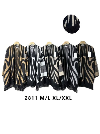 Cárdigan cebra flecos 2