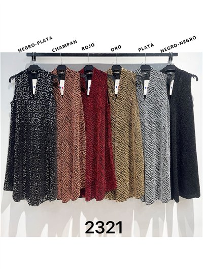 Vestido evasé fiesta lentejuelas sin mangas