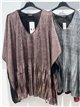 Blusa fiesta maxi plisada metalizada