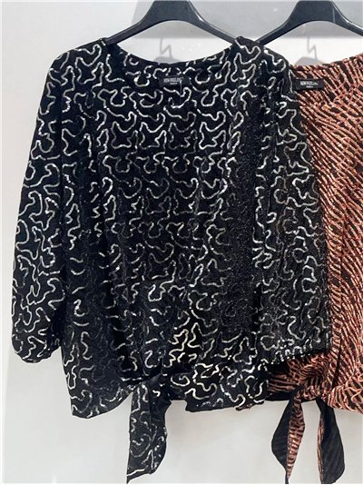 Blusa fiesta lentejuelas con nudo 2