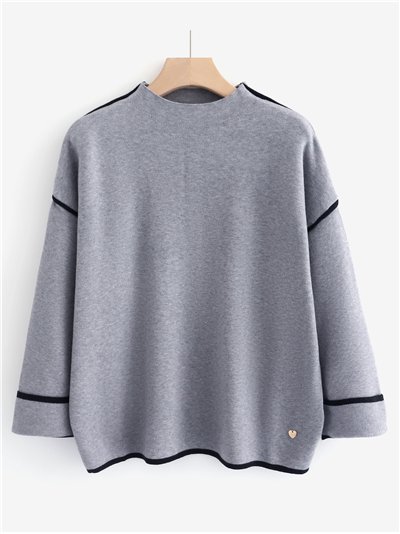 Jersey de punto con ribetes en contraste