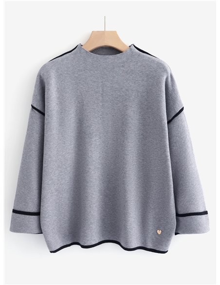 Jersey de punto con ribetes en contraste