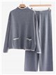 Conjunto de punto - Jersey con ribetes en contraste + Pantalón