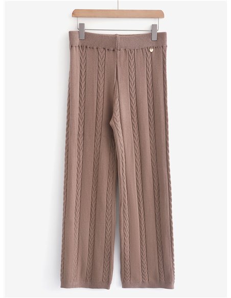 Textured cable knit trousers