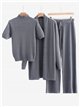 Conjunto de canalé tres piezas - Cárdigan canalé + Jersey + Pantalón 