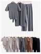 Conjunto de canalé tres piezas - Cárdigan canalé + Jersey + Pantalón 