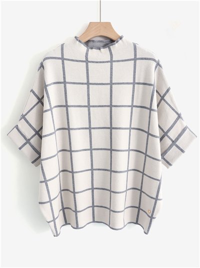 Jersey de punto estampado cuadros