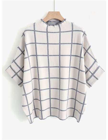 Jersey de punto estampado cuadros