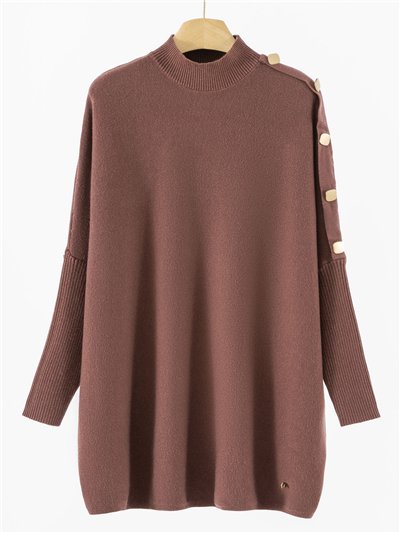 Jersey amplio con botones en hombro