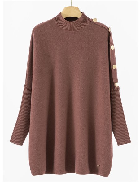 Jersey amplio con botones en hombro