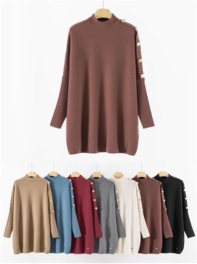 Jersey amplio con botones en hombro 2