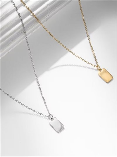 Collar placa mini de acero