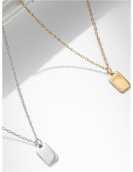 Collar placa mini de acero