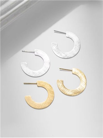 Pendientes aro abierto texturizado