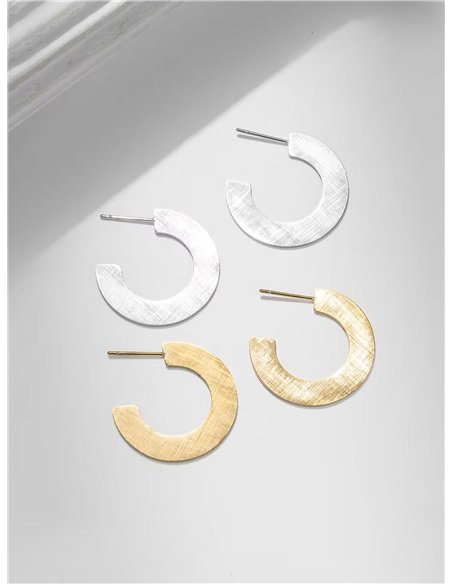 Pendientes aro abierto texturizado