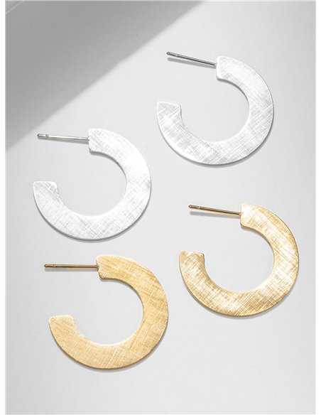 Pendientes aro abierto texturizado