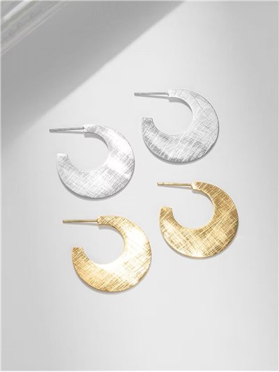 Pendientes media luna texturizada