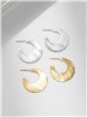 Pendientes media luna texturizada