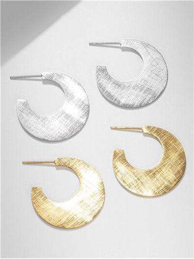 Pendientes media luna texturizada 2