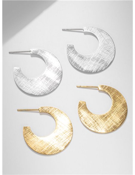 Pendientes media luna texturizada