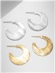 Pendientes media luna texturizada