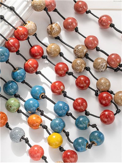 Collar largo cuentas en cordón 2