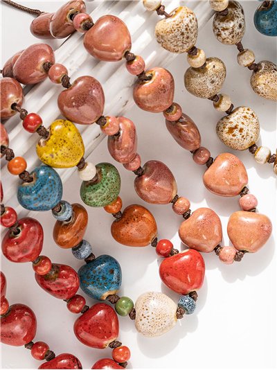 Collar largo cuentas mixtas en cordón 2