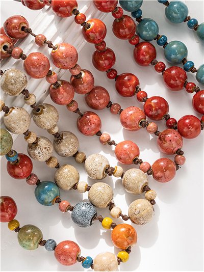 Collar largo cuentas en cordón 2