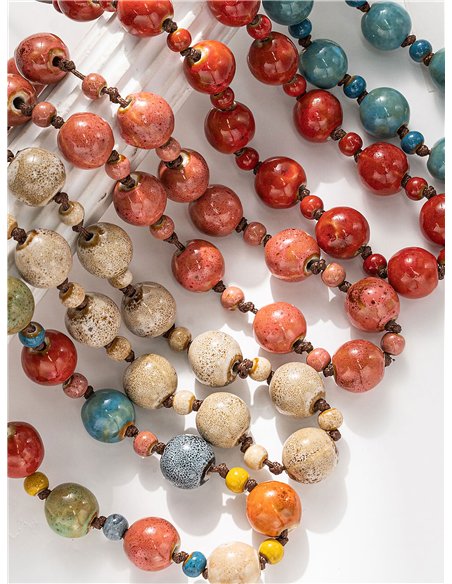 Collar largo cuentas en cordón