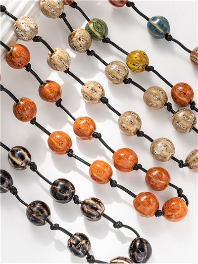 Collar largo cuentas en cordón 2