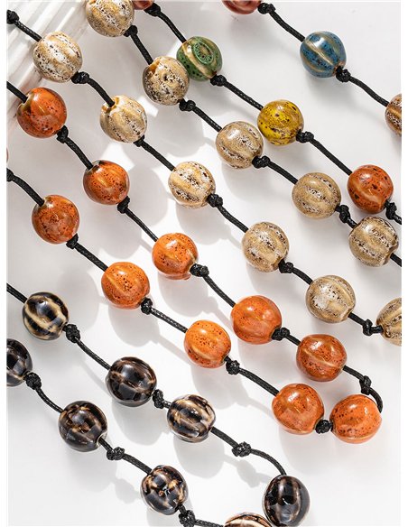 Collar largo cuentas en cordón
