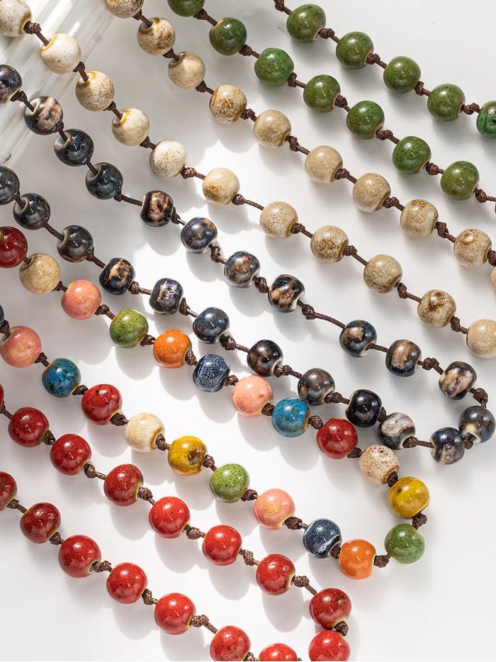 Collar largo cuentas en cordón