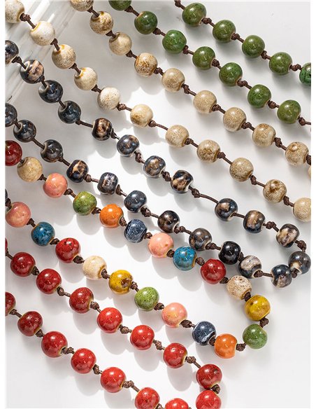 Collar largo cuentas en cordón
