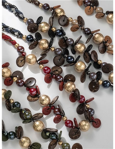 Collar largo abalorios irregulares