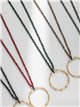 Collar largo abalorios colgante aro