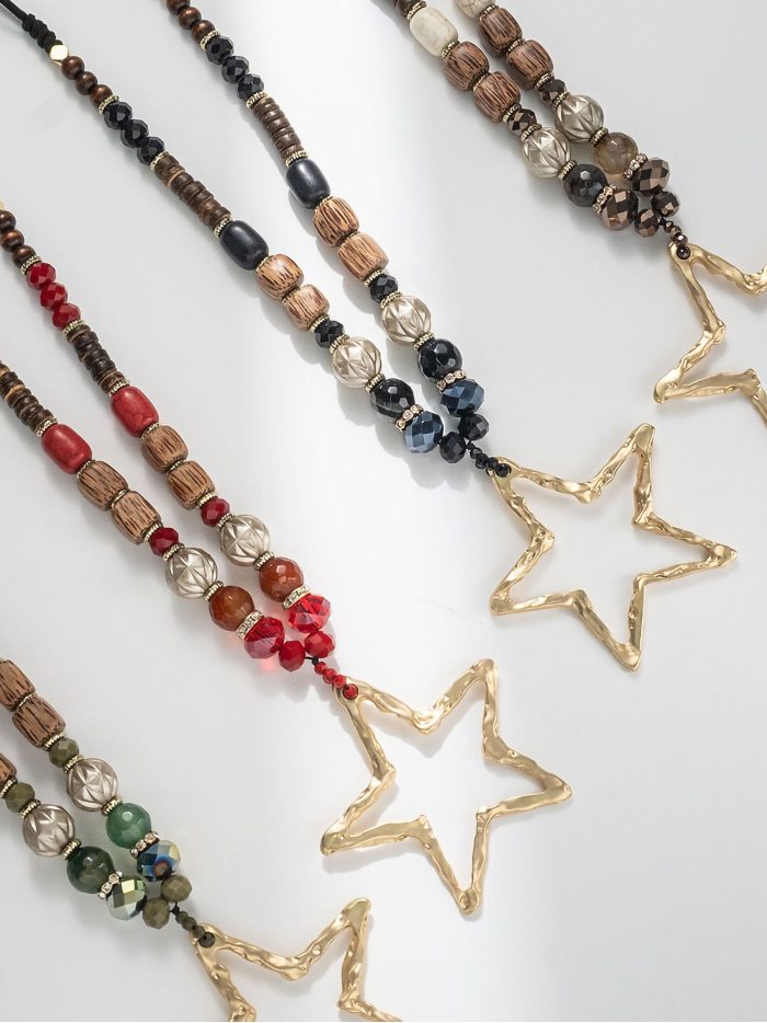 Collar largo cuerda estrella