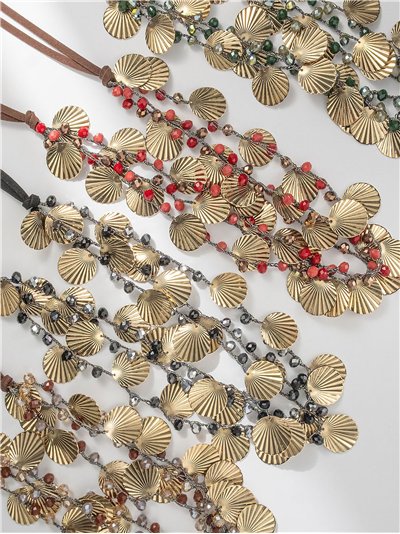 Collar largo conchas y cuentas 2