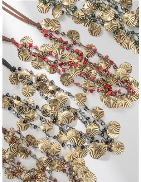 Collar largo conchas y cuentas