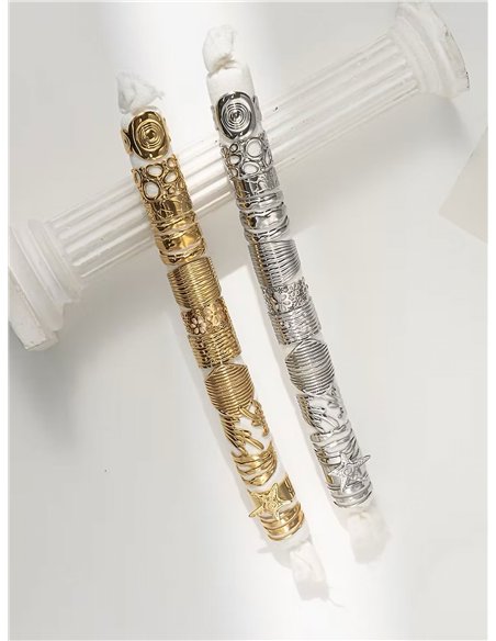 Conjunto de 12 anillos - Acero inoxidable - Expositor incluido