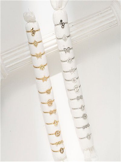 Conjunto de 12 anillos - Acero inoxidable - Expositor incluido 2