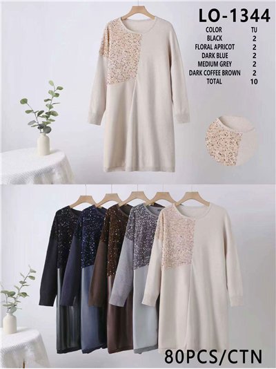 Vestido punto con lentejuelas 2