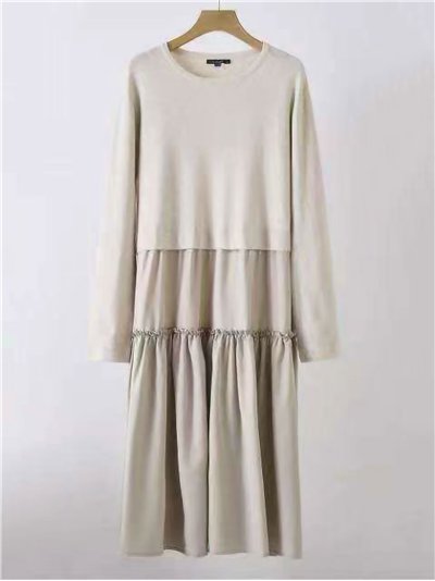 Vestido largo combinado