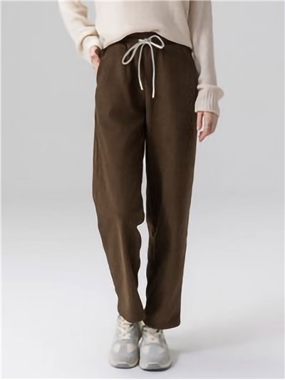 Pantalón recto liso suave