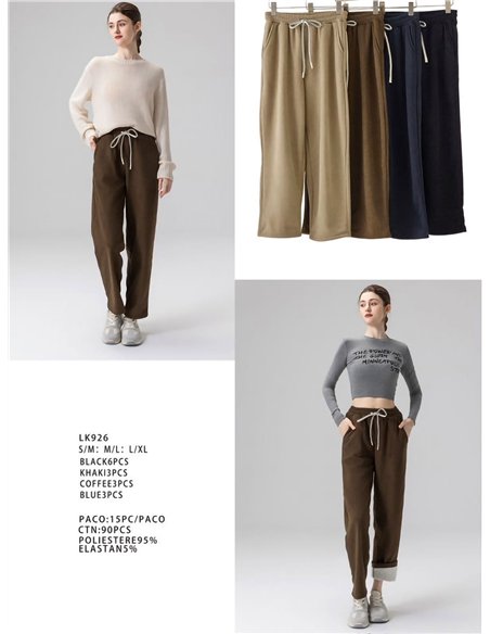 Pantalón recto liso suave