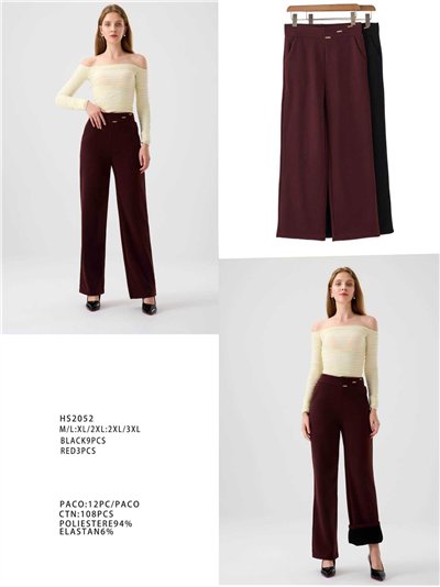 Pantalón ancho detalle metálico con forro polar 2