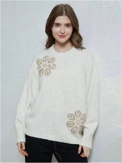 Jersey bordado floral