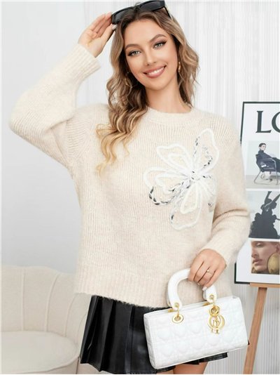 Jersey bordado floral