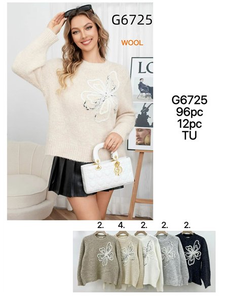 Jersey bordado floral